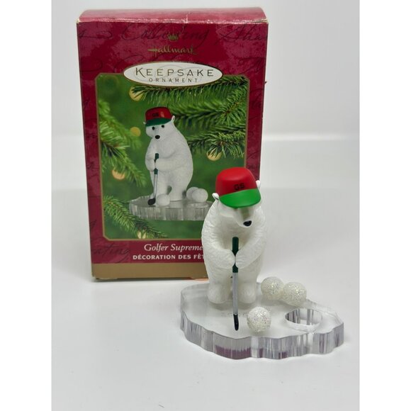 VTG 2000 Hallmark Keepsake Ornament 3.75" Golfer Supreme Polar Bear Edition - Picture 3 of 6